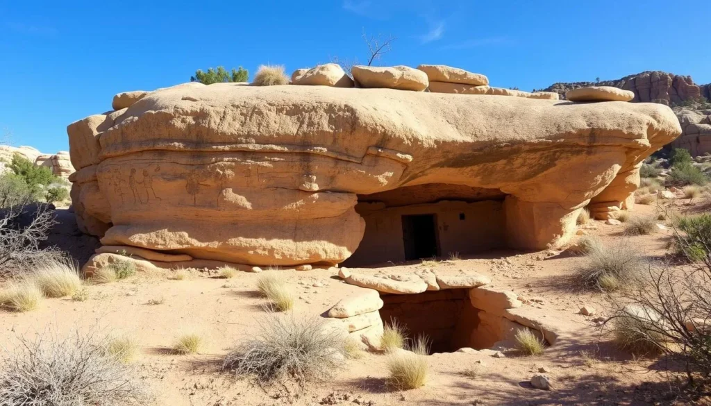 An image of the Fate Bell Shelter in Seminole Canyon State Park, showcasing its ancient rock art.