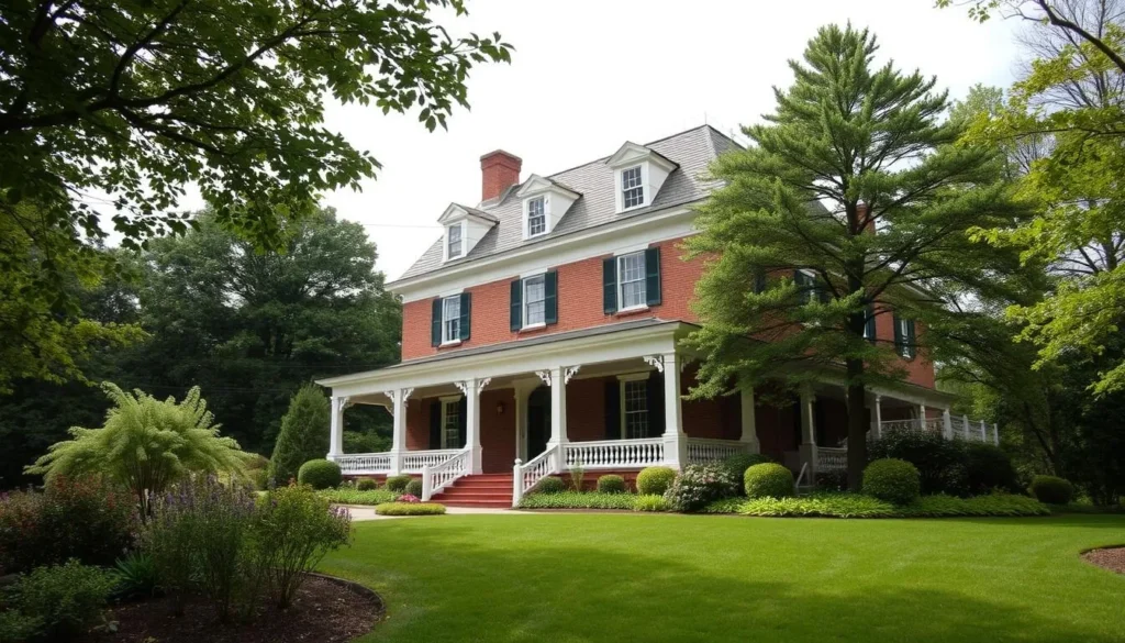 An image of the Garrett-Phelps House Museum, highlighting its stunning architecture and beautifully maintained grounds.