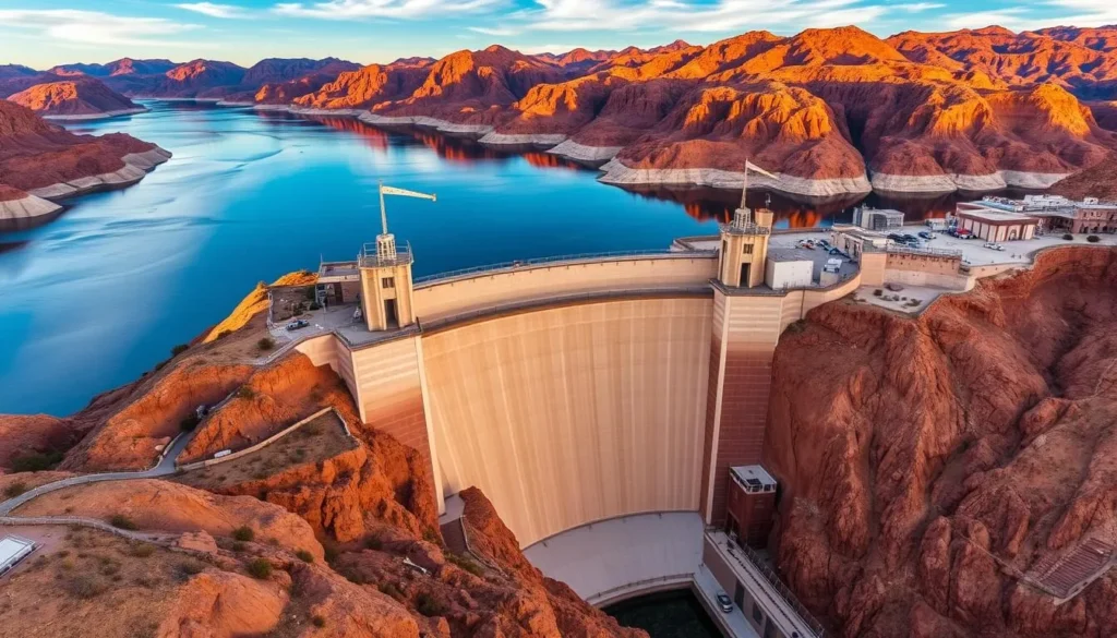 An image of the Hoover Dam and Lake Mead