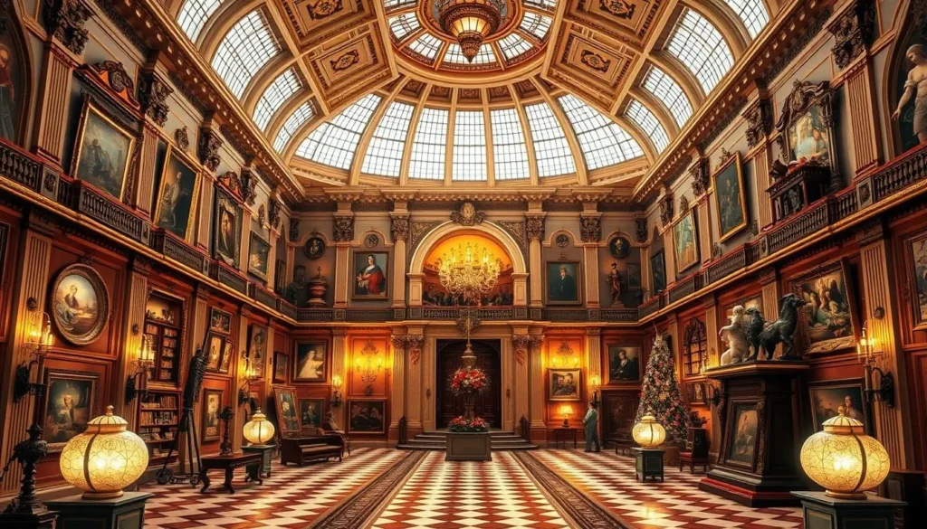 An image of the Lightner Museum's grand hall with its impressive collection of 19th-century art and artifacts. An image of the Lightner Museum's grand hall with its impressive collection of 19th-century art and artifacts.