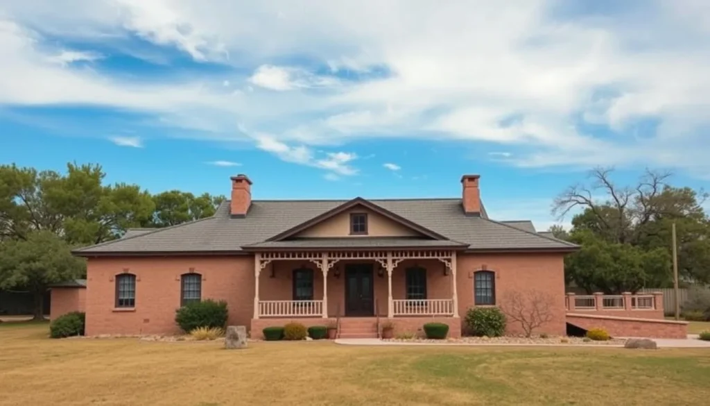 An image of the Magoffin Home, a 19-room adobe house reflecting mid-Victorian architecture.