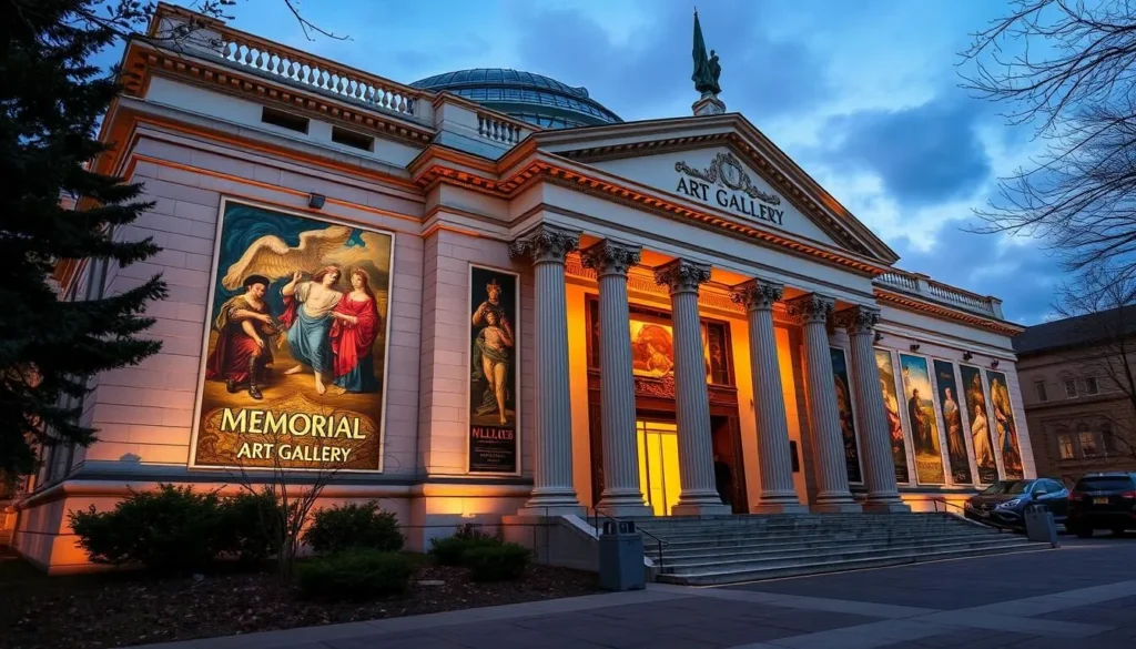 An image of the Memorial Art Gallery's exterior or a notable artwork within its collection