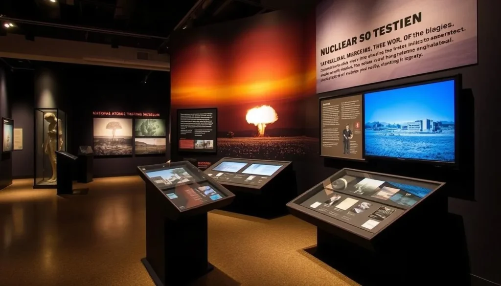 An image of the National Atomic Testing Museum's exhibit on nuclear testing