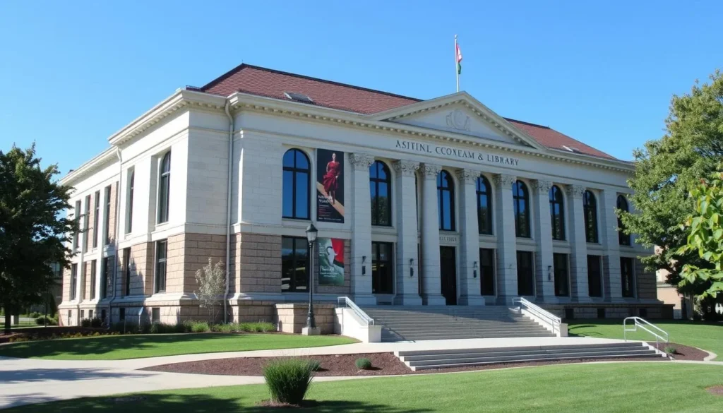 An image of the National Czech & Slovak Museum & Library building in Cedar Rapids, Iowa.