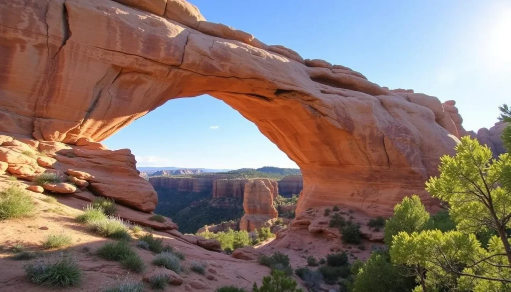 An image of the Natural Bridge State Resort Park's sandstone arch