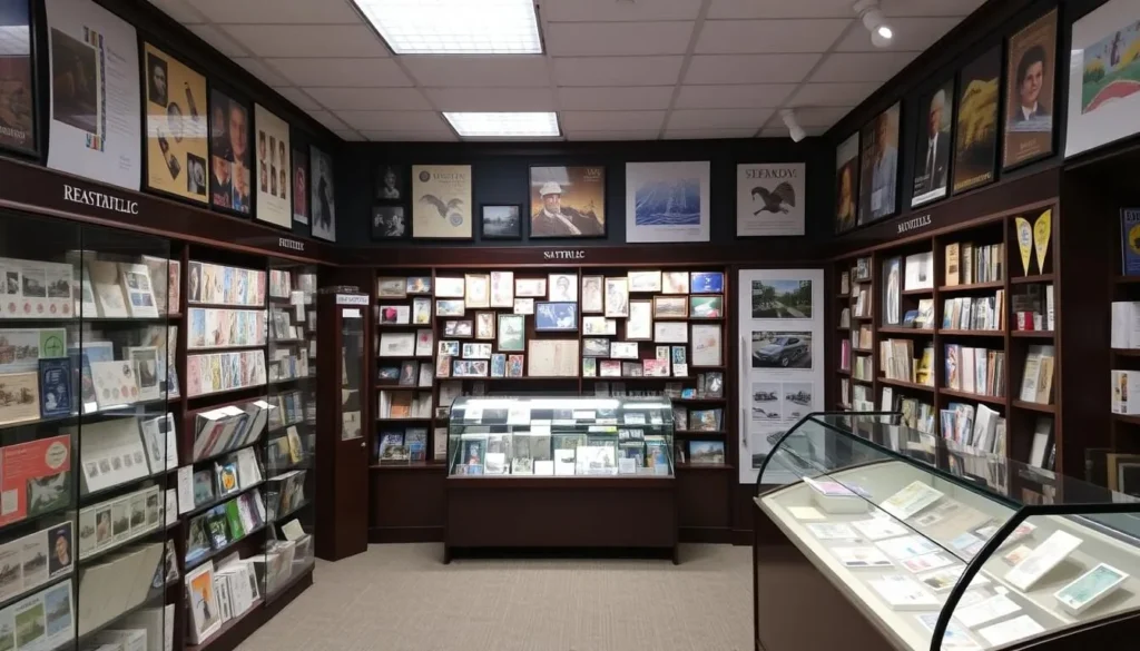 An image of the Philatelic Museum's interior, featuring its vast collection of stamps and postal memorabilia.