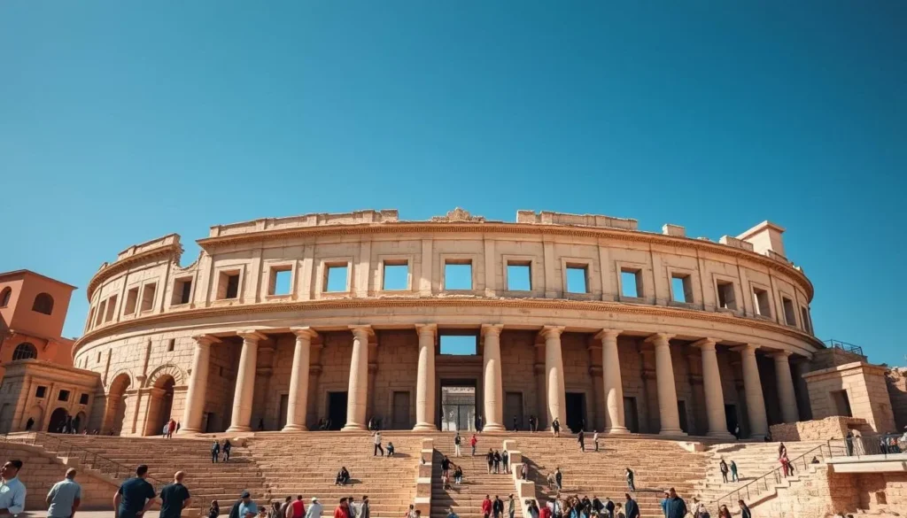 An image of the Roman Theater in Amman, Jordan, showcasing its ancient architecture and historic significance.
