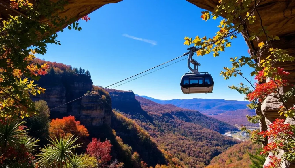 An image of the Skylift at Natural Bridge State Resort Park