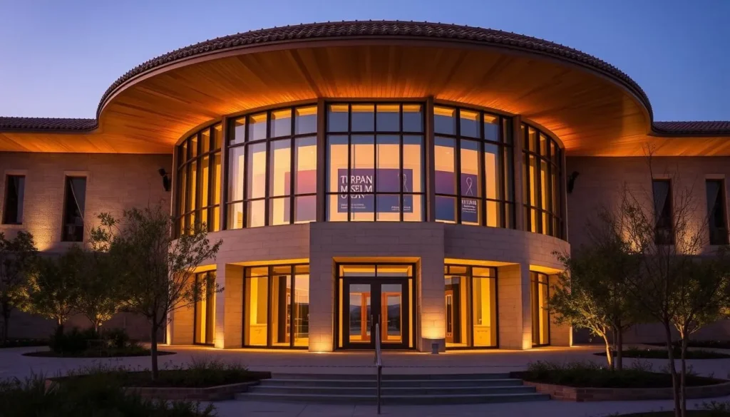 An image of the Turpan Museum's exterior, showcasing its unique architecture.