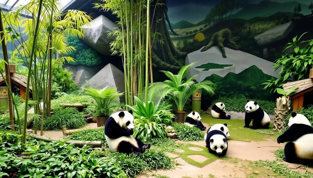 An image of the giant panda habitat at Ocean Park Hong Kong