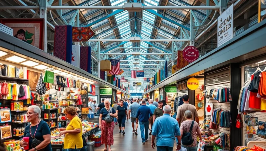 An image of the interior of Williamsburg Vendors Mall, showcasing various vendors and their unique wares.