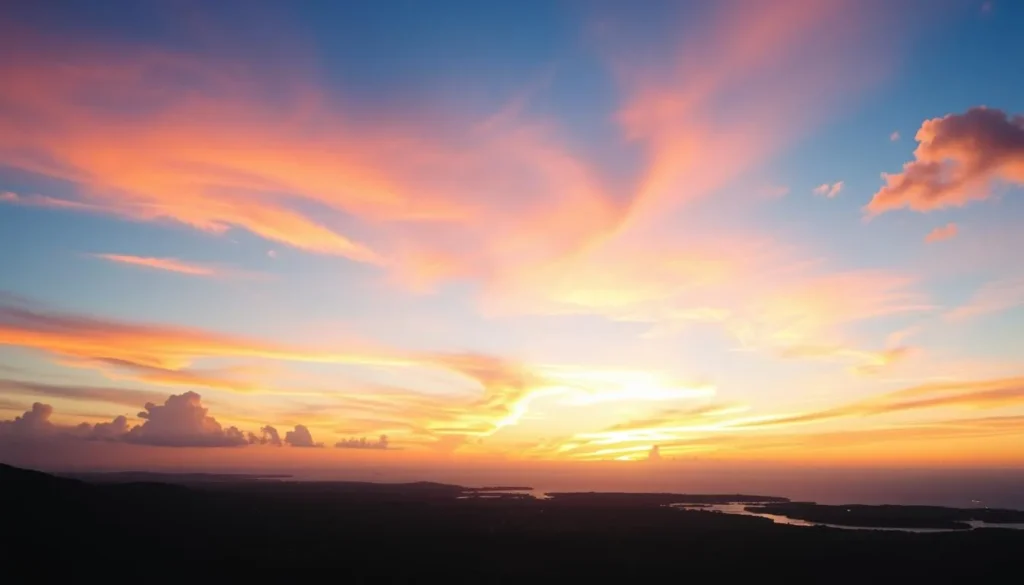 An image of the panoramic view from Keys View at sunset