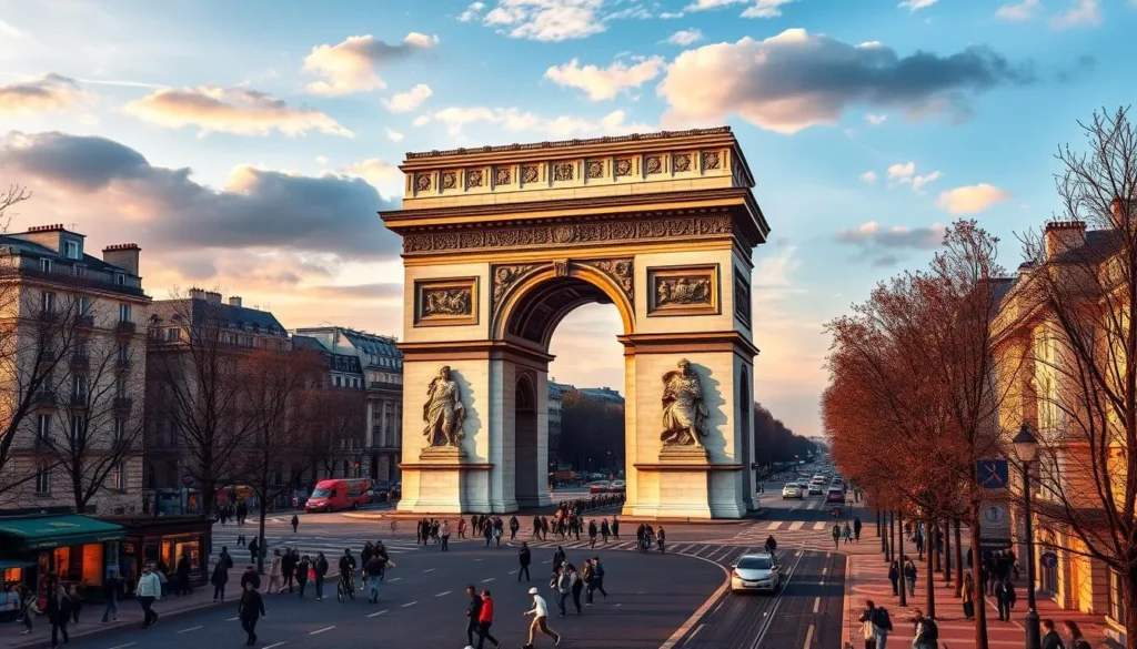 Arc de Triomphe with the Champs-Élysées in the background