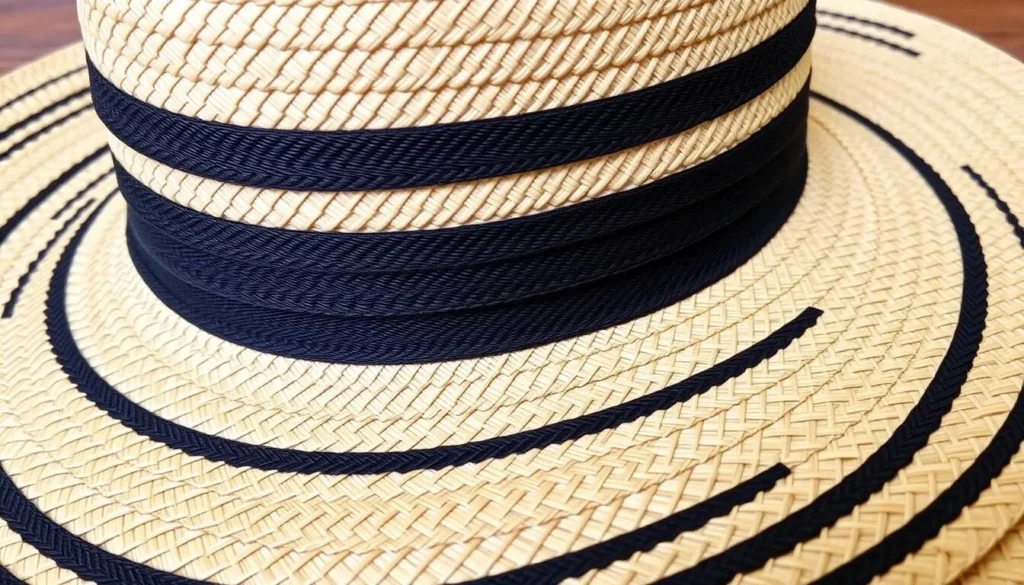 Authentic Panama hat with black stripes image