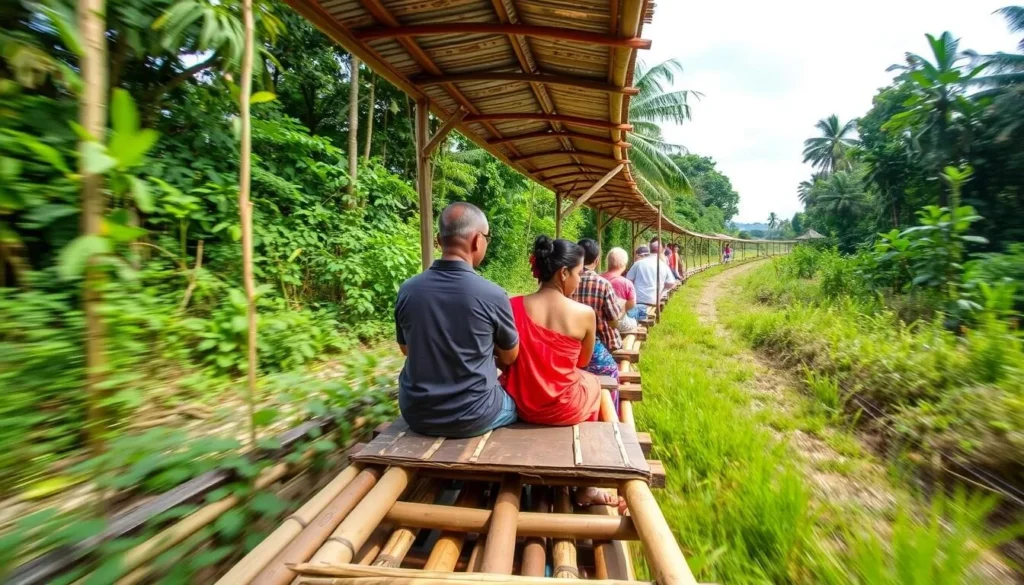 Battambang bamboo train experience image
