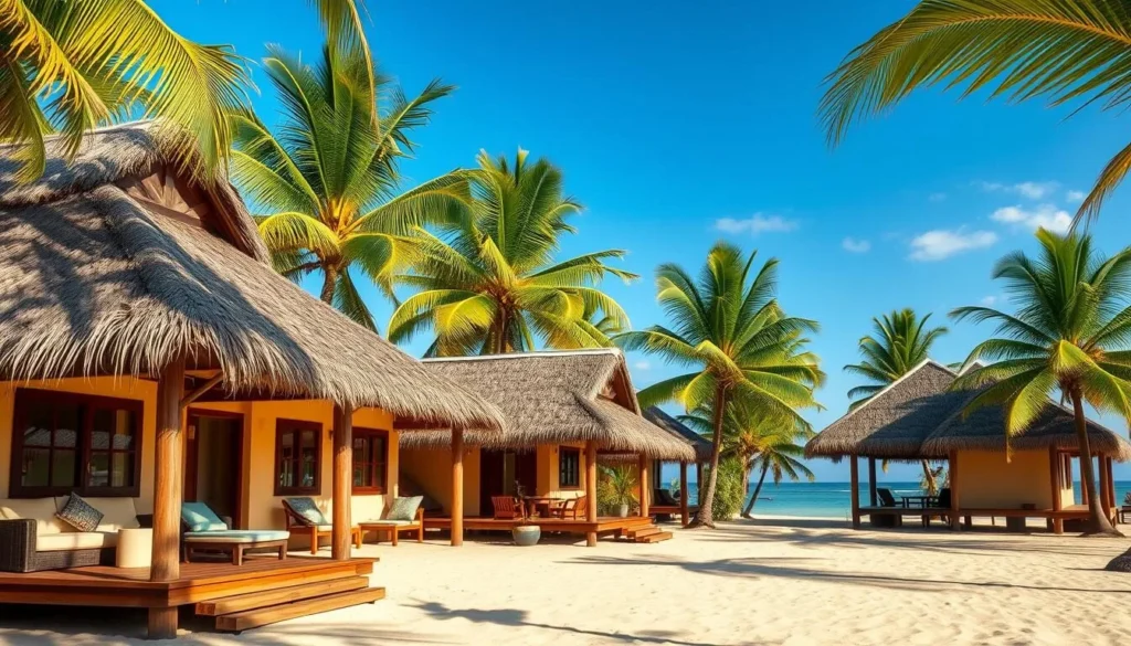 Beachfront accommodation in Timor-Leste with traditional architecture Beachfront accommodation in Timor-Leste with traditional architecture