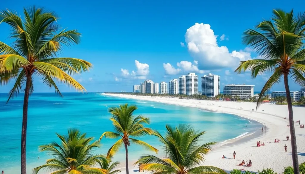 Beautiful beach scene in Miami, Florida, one of the best things to do in the United States Beautiful beach scene in Miami, Florida, one of the best things to do in the United States