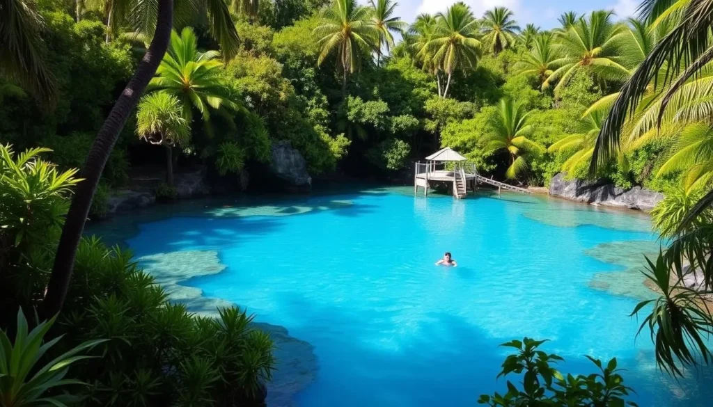 Blue Lagoon natural swimming hole in Port Vila, Vanuatu