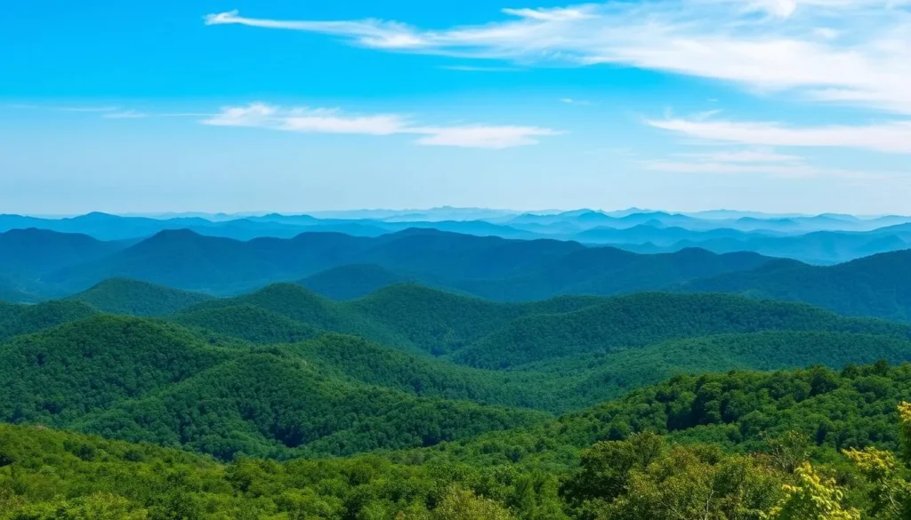 Blue Ridge Mountains view from nearby Spartanburg showing scenic mountain landscape
