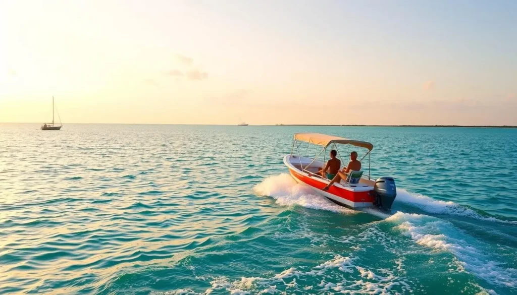 Boat tours around Little Ambergris Cay