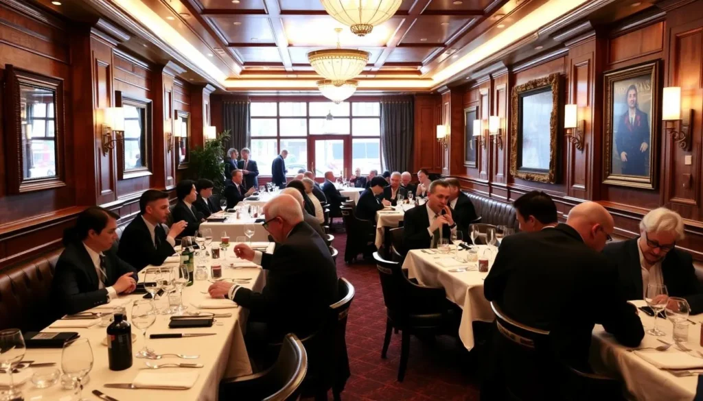 Bobby Van's downtown dining room with power lunch crowd