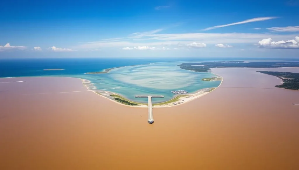 Bocas de Ceniza where the Magdalena River meets the Caribbean Sea near Barranquilla Bocas de Ceniza where the Magdalena River meets the Caribbean Sea near Barranquilla