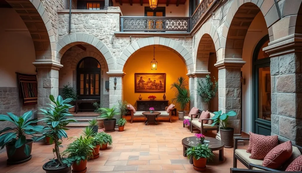 Boutique hotel in Cusco with colonial architecture and courtyard Boutique hotel in Cusco with colonial architecture and courtyard