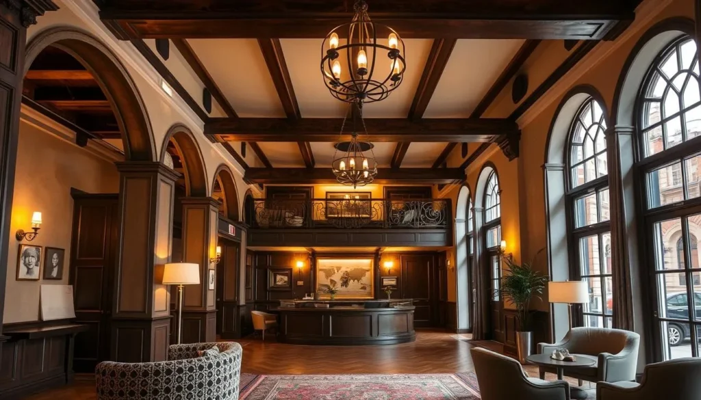 Boutique hotel in Krakow's Old Town with traditional architecture and elegant interior