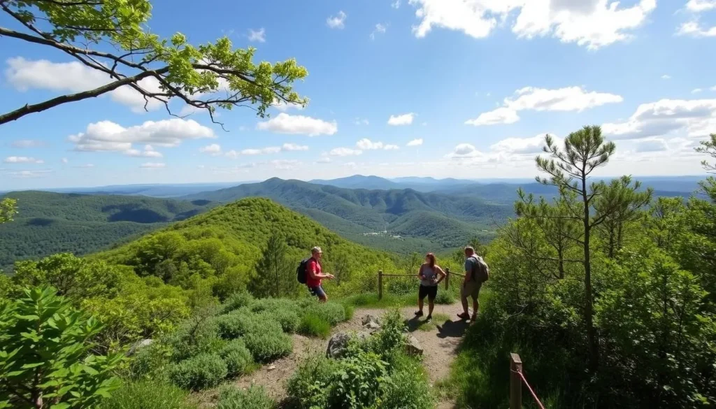 Breakneck Ridge Loop trail with hikers on a sunny day