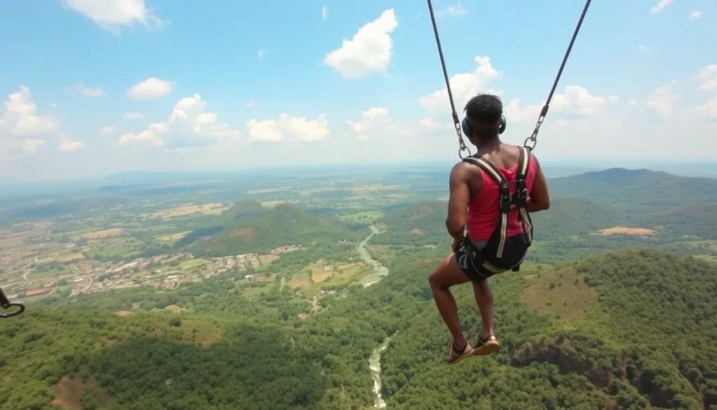 Bungee jumping in Jinja, Uganda