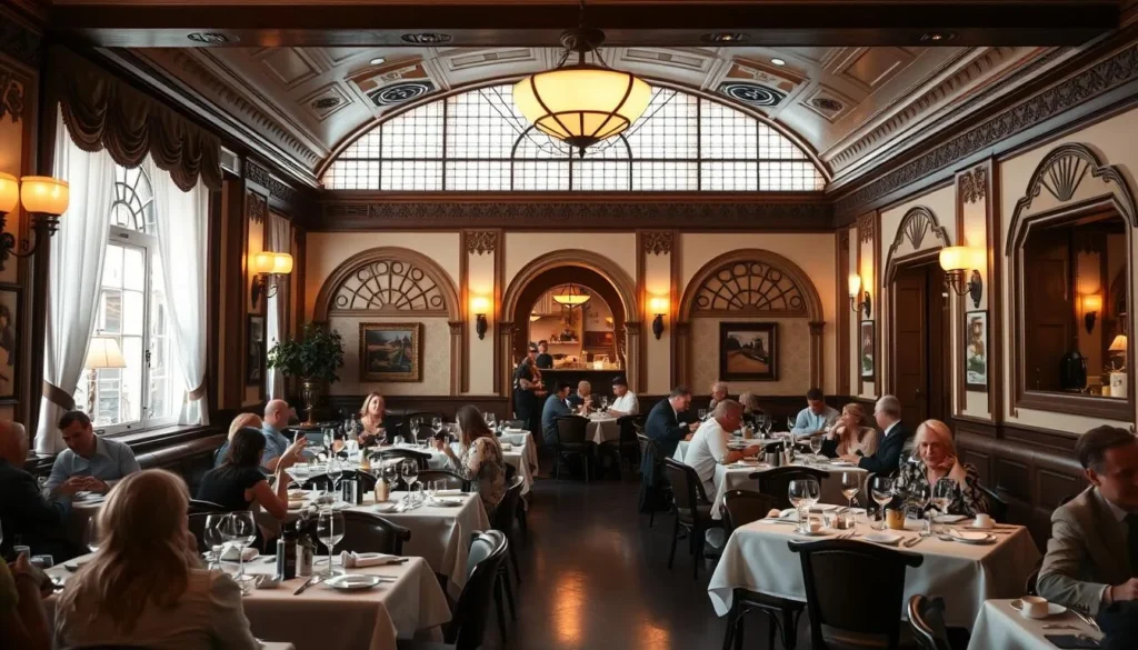 Cafe Roka restaurant in Bisbee with elegant interior and dining patrons Cafe Roka restaurant in Bisbee with elegant interior and dining patrons