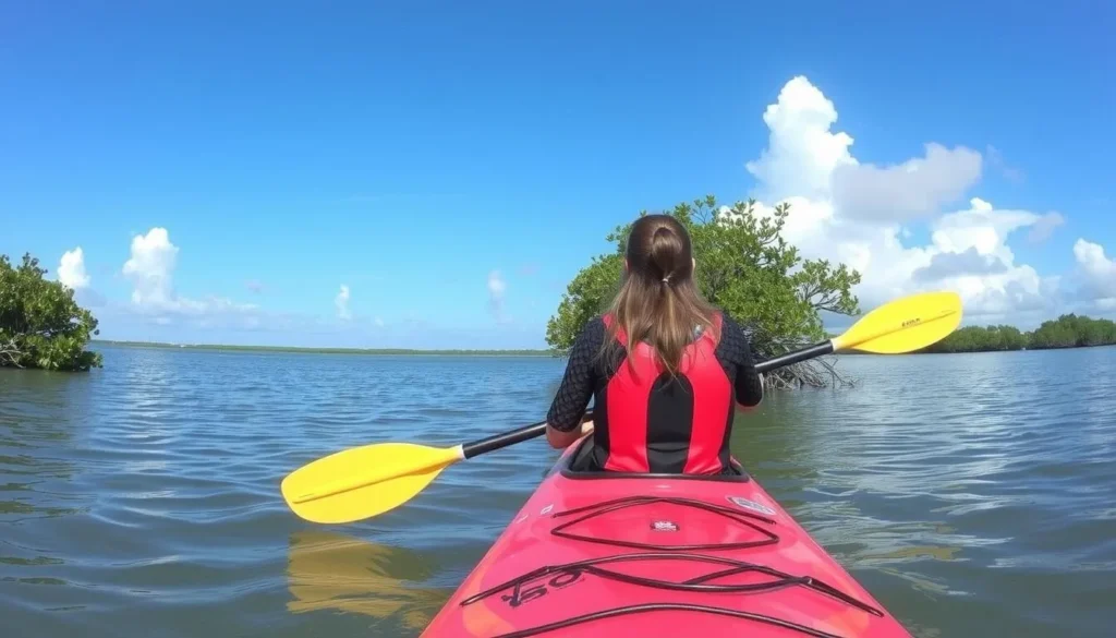 Captiva Island kayak rental with mangroves in the background