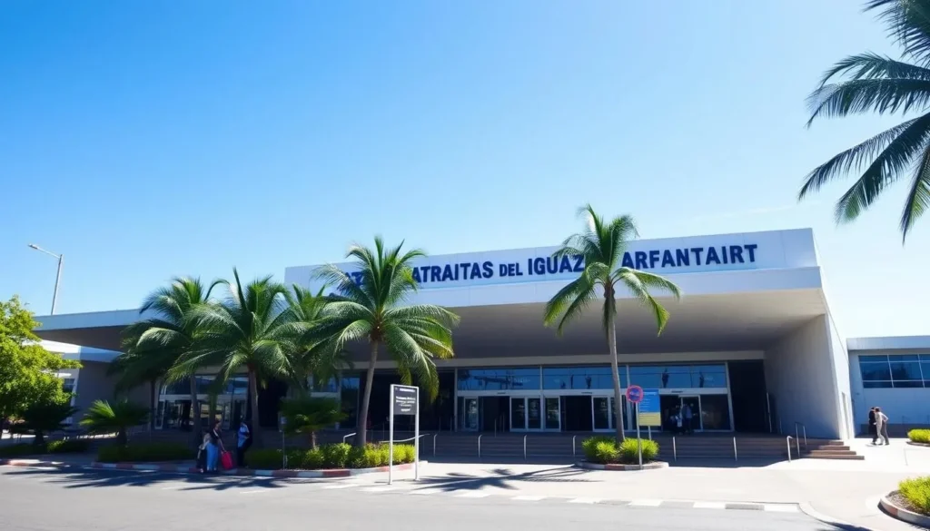 Cataratas del Iguazú International Airport entrance with tropical landscaping