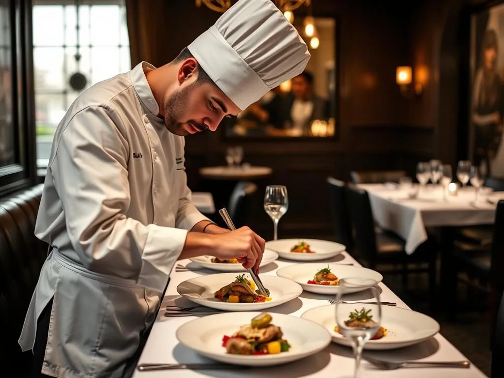 Chef preparing a tasting menu at Obelisk, an intimate Washington DC Italian restaurant