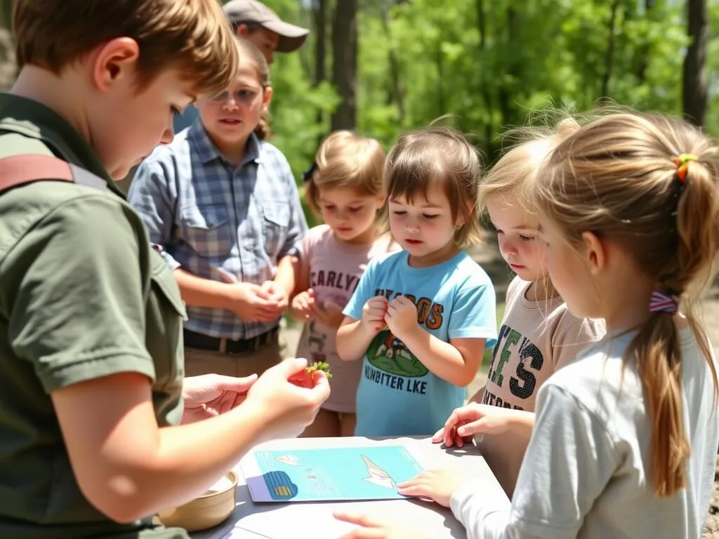 Children participating in a nature program at Carlyle Lake Visitor Center