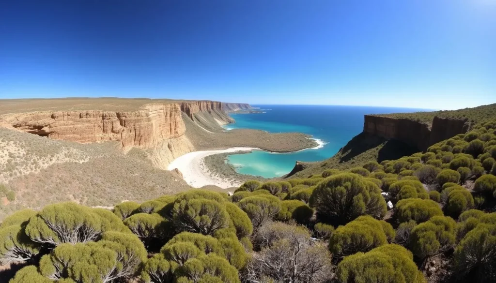 Coastal views from Lincoln National Park on the Eyre Peninsula South Australia with turquoise waters and rugged cliffs Coastal views from Lincoln National Park on the Eyre Peninsula South Australia with turquoise waters and rugged cliffs