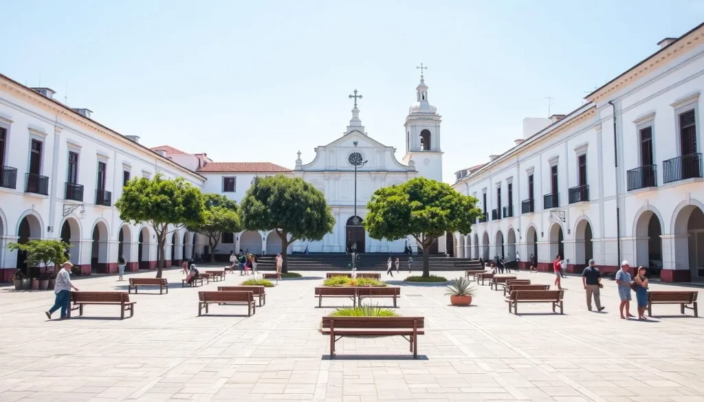 Colonial main square of Girón with the Basilica of San Juan Bautista Colonial main square of Girón with the Basilica of San Juan Bautista