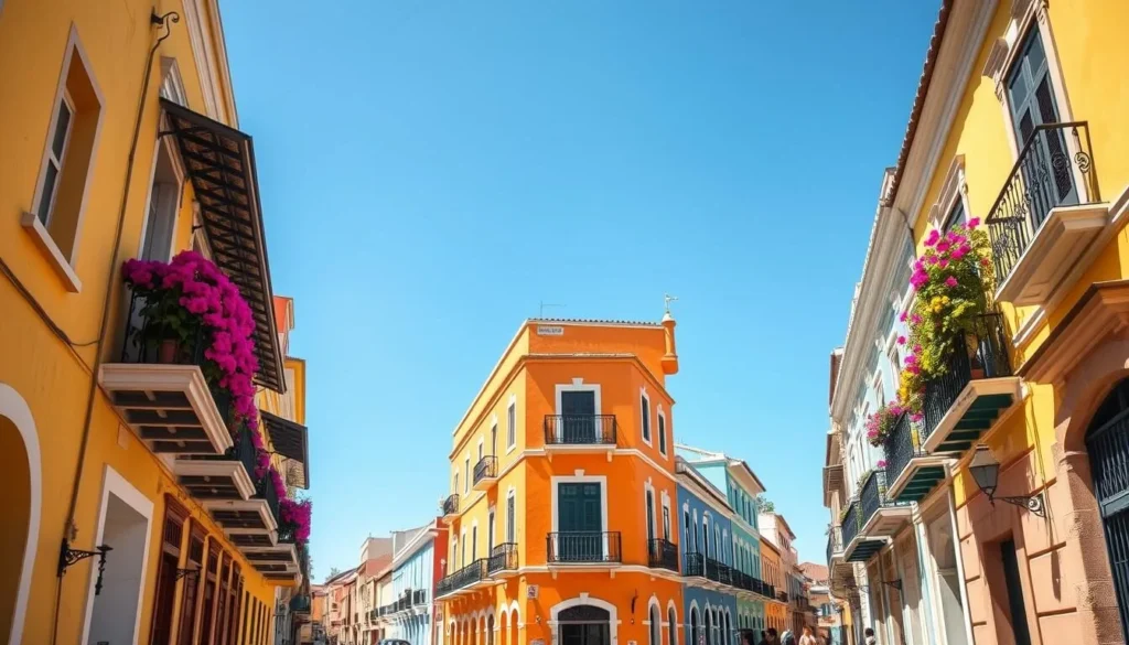 Colorful colonial buildings with flower-filled balconies in Cartagena's walled city, one of the best things to do in Colombia Colorful colonial buildings with flower-filled balconies in Cartagena's walled city, one of the best things to do in Colombia