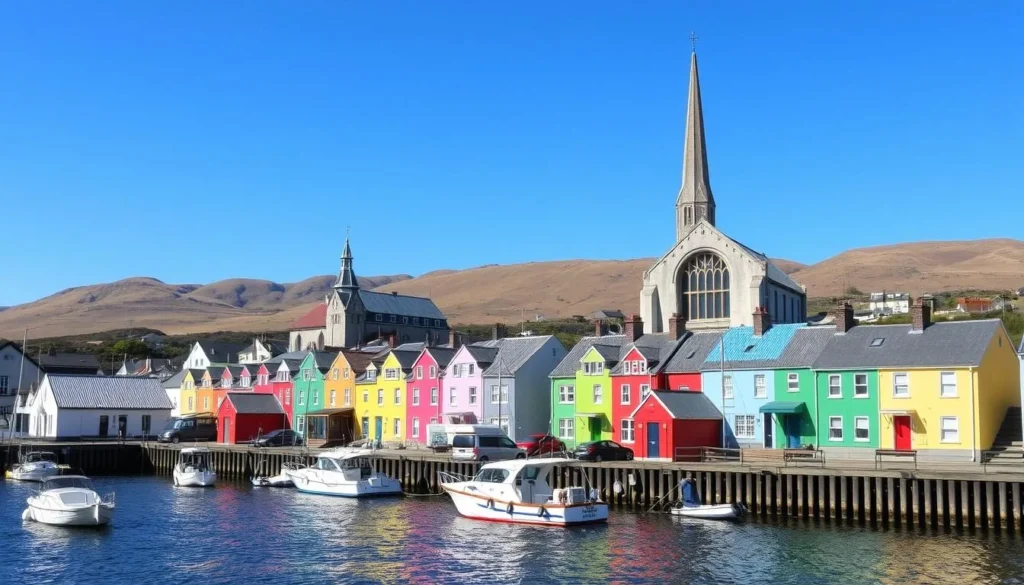 Colorful houses along the waterfront in Stanley, Falkland Islands Colorful houses along the waterfront in Stanley, Falkland Islands