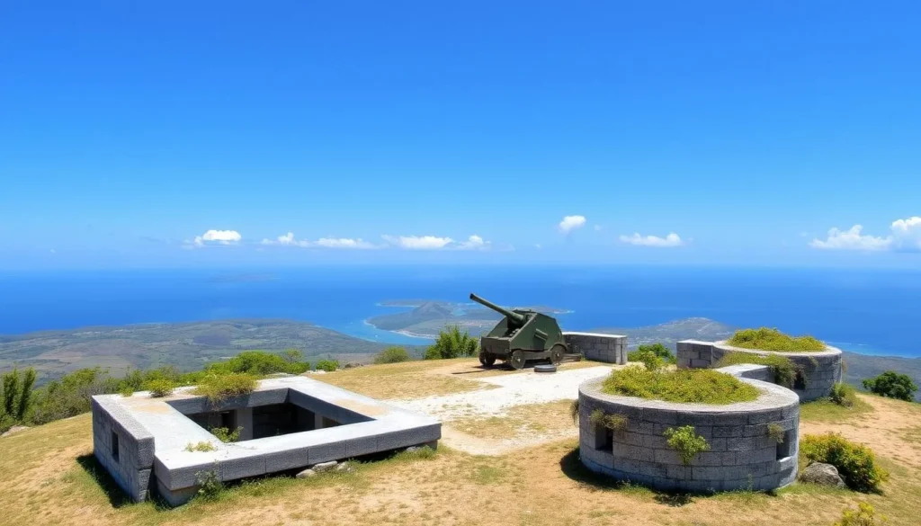 Command Ridge in Nauru with WWII Japanese bunkers and panoramic views Command Ridge in Nauru with WWII Japanese bunkers and panoramic views