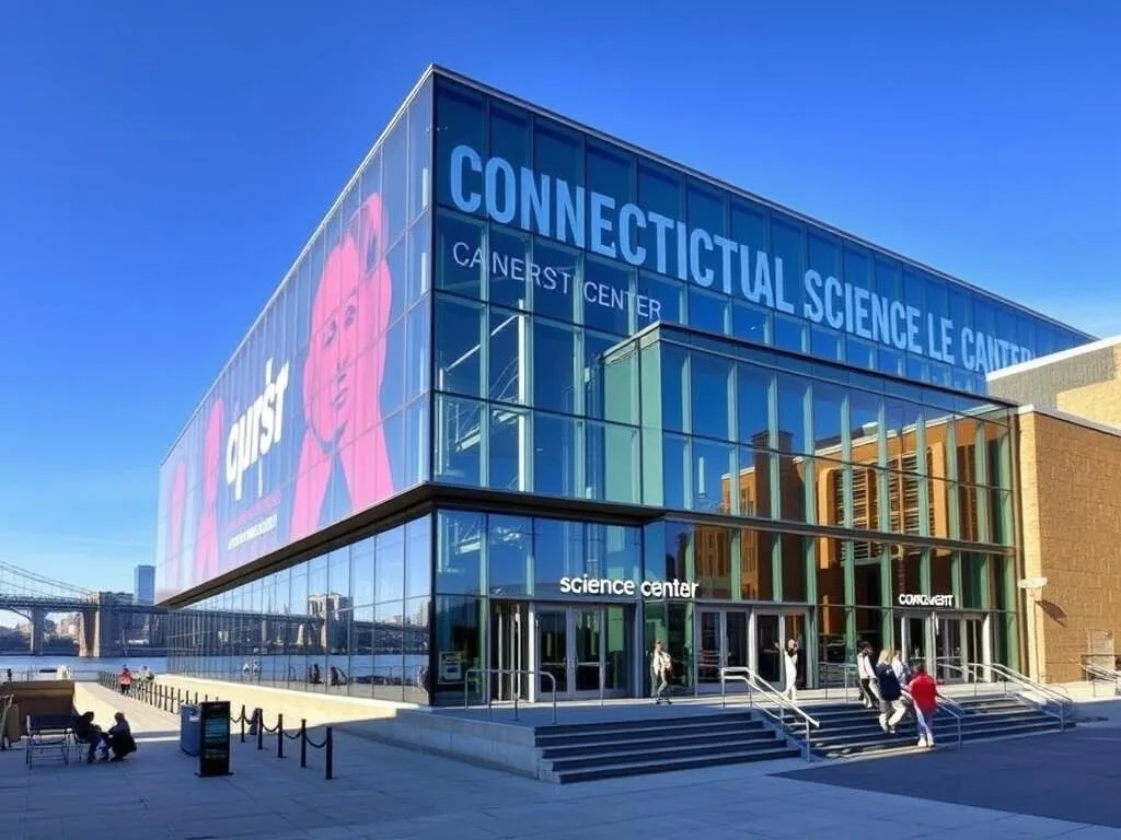 Connecticut Science Center exterior in Hartford Connecticut Connecticut Science Center exterior in Hartford Connecticut