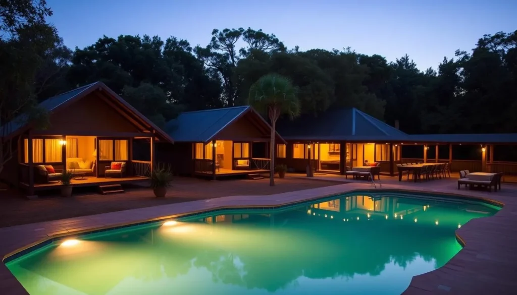 Cooinda Lodge accommodation with swimming pool and tropical gardens in Kakadu National Park Cooinda Lodge accommodation with swimming pool and tropical gardens in Kakadu National Park