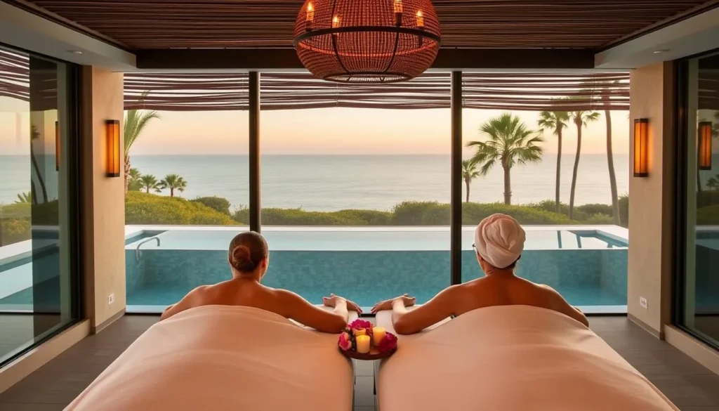 Couples' spa day at a Newport Beach resort with side-by-side treatments
