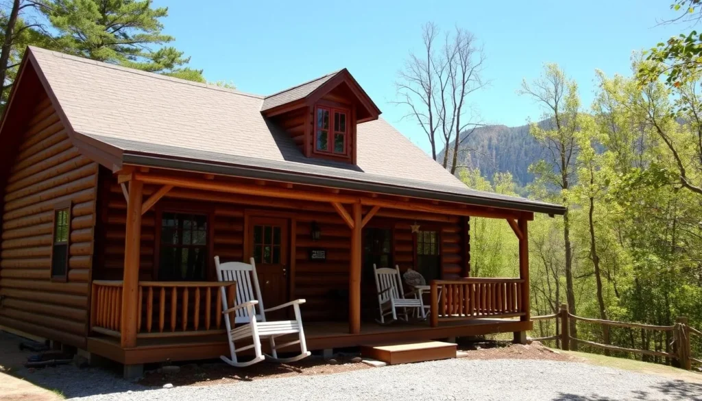 Cozy cabin accommodation near Helen Georgia with mountain views