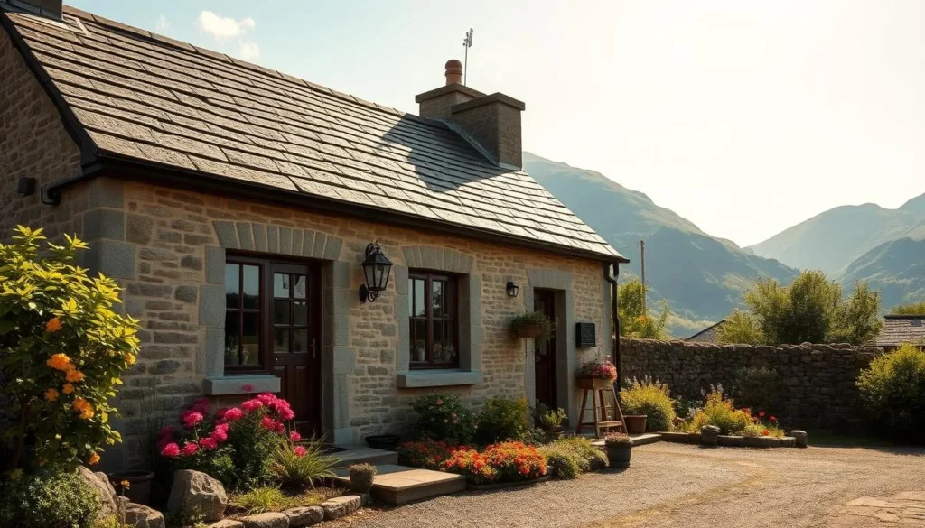 Cozy traditional stone cottage accommodation in Snowdonia with mountain views