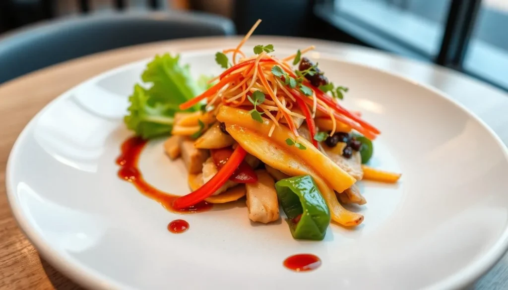 Creative Chinese-American fusion dish with modern presentation at Chiko restaurant in Washington DC