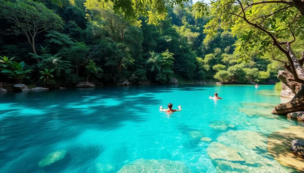 Crystal clear river at San Cipriano Natural Reserve near Cali Colombia Crystal clear river at San Cipriano Natural Reserve near Cali Colombia