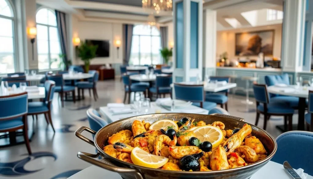 Del Mar restaurant at The Wharf with Spanish-inspired seafood dishes