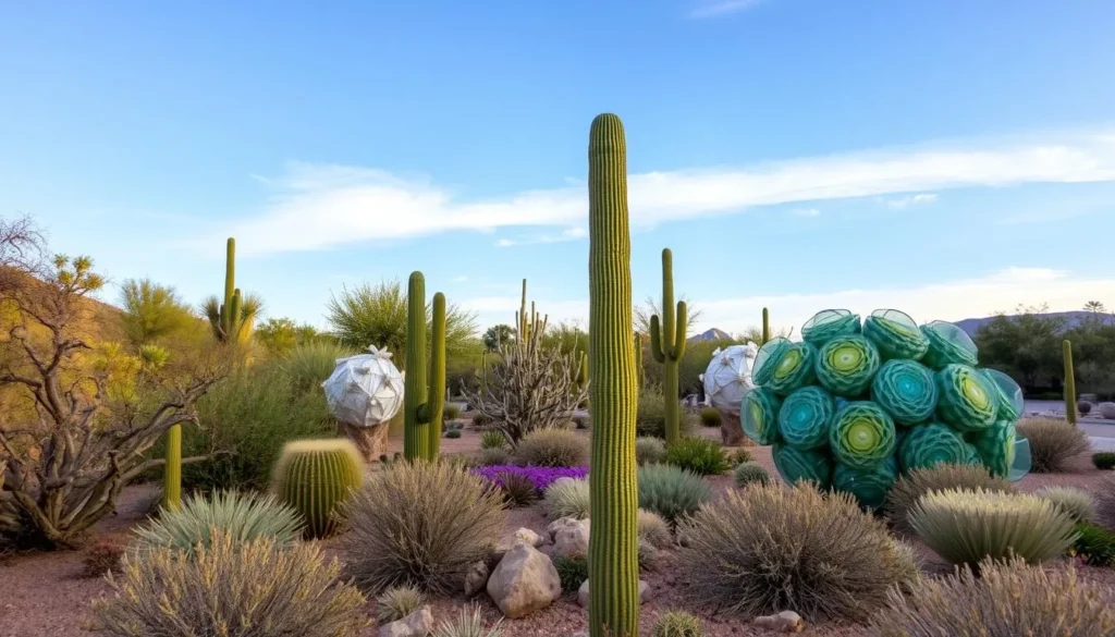 Desert Botanical Garden Phoenix with desert plants and artistic installations