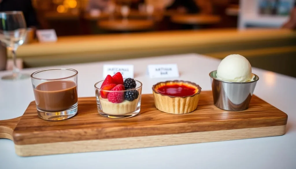 Dessert flight with various mini portions at a Washington DC dessert bar
